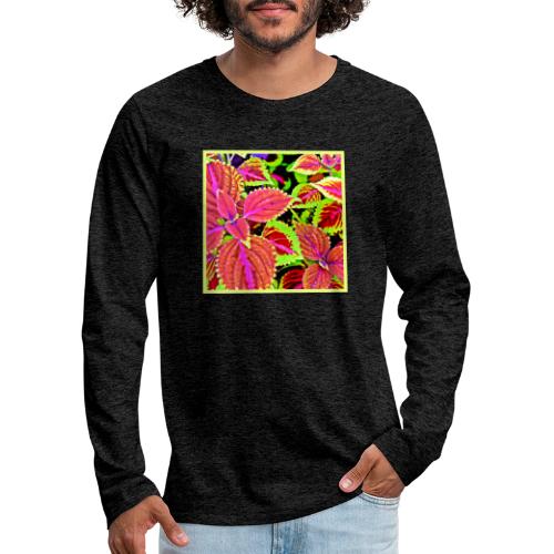 Vibrant RadiantLeaf Dreams Pattern - Men's Premium Long Sleeve T-Shirt