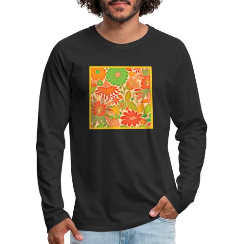 Vibrant Blossom Elegance Pattern - Men's Premium Long Sleeve T-Shirt
