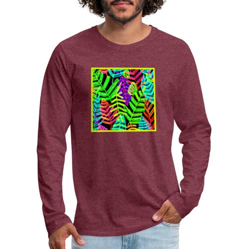 Glowing Leaf Pattern Design - Men's Premium Long Sleeve T-Shirt