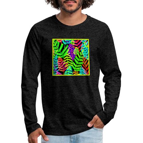 Glowing Leaf Pattern Design - Men's Premium Long Sleeve T-Shirt