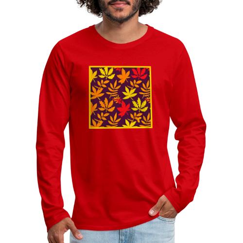 Cute Leaf Patterns Modern Style - Men's Premium Long Sleeve T-Shirt