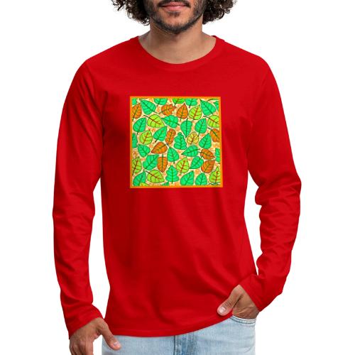 Vivid Leaf Harmony Colorful Bliss - Men's Premium Long Sleeve T-Shirt