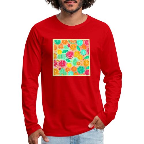 Colorful Citrus Galaxy Artwork - Men's Premium Long Sleeve T-Shirt