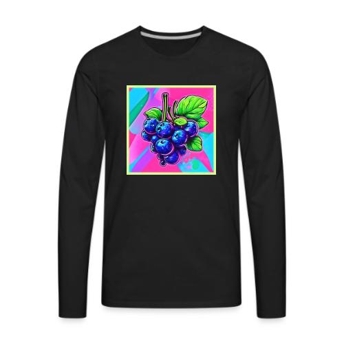 Vibrant Blueberry Artwork - Men's Premium Long Sleeve T-Shirt