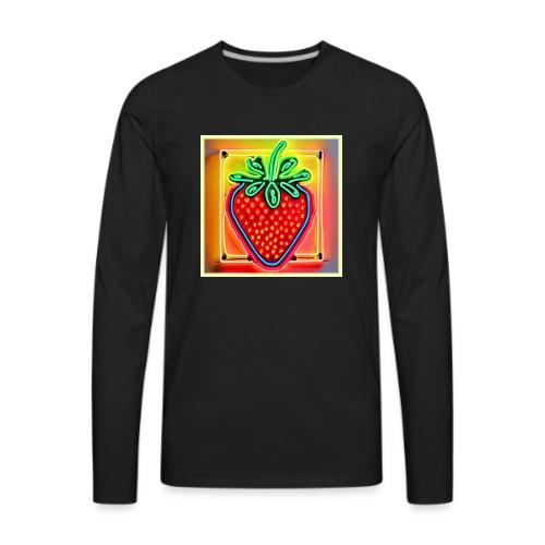 Colorful Strawberry Neon Glow - Men's Premium Long Sleeve T-Shirt