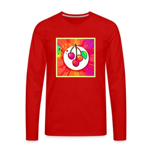 Cherry Pop Art Burst - Men's Premium Long Sleeve T-Shirt