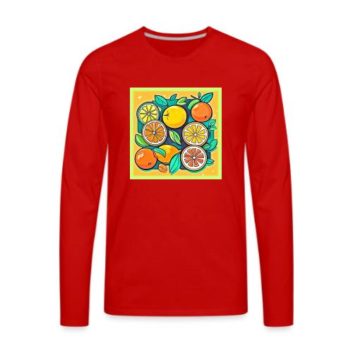 Citrus Fruit Art Design - Men's Premium Long Sleeve T-Shirt