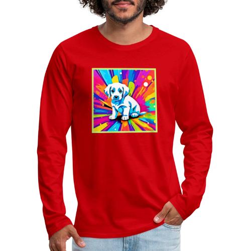 Vibrant Dog Artwork - Men's Premium Long Sleeve T-Shirt