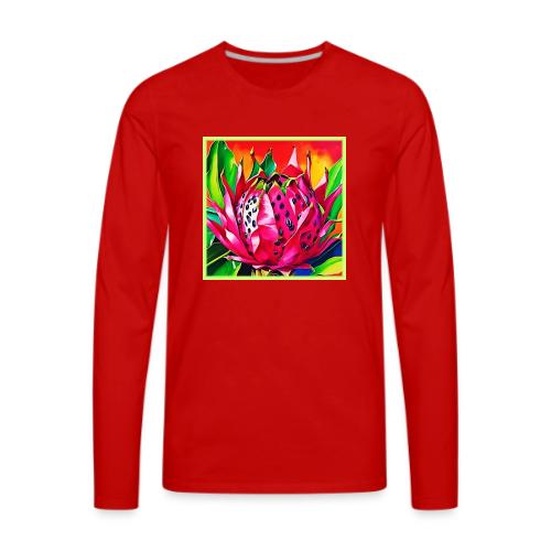 Exotic Dragon Fruit Bloom - Men's Premium Long Sleeve T-Shirt