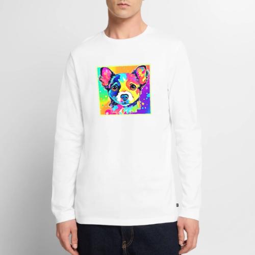 Vivid Puppy Vibes Art Design - Men's Premium Long Sleeve T-Shirt