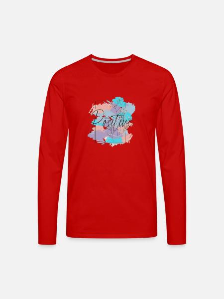 Mind Positive - Men's Premium Long Sleeve T-Shirt - red