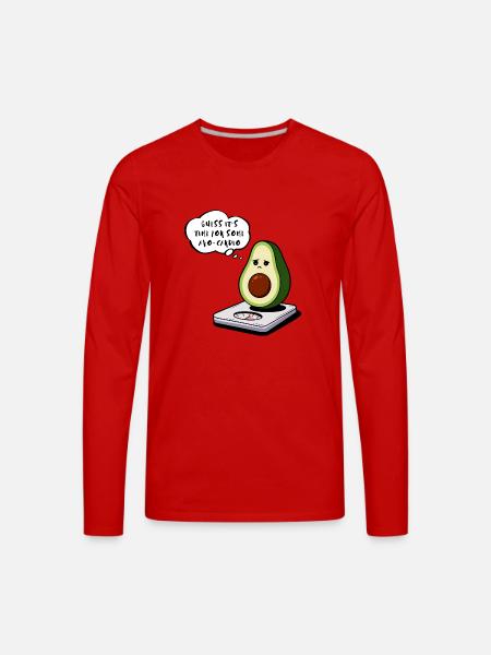 Avocado- Avo-cardio - Men's Premium Long Sleeve T-Shirt - red