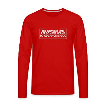 He is Number One - Men's Premium Long Sleeve T-Shirt - red - Front - Jose (178cm)
