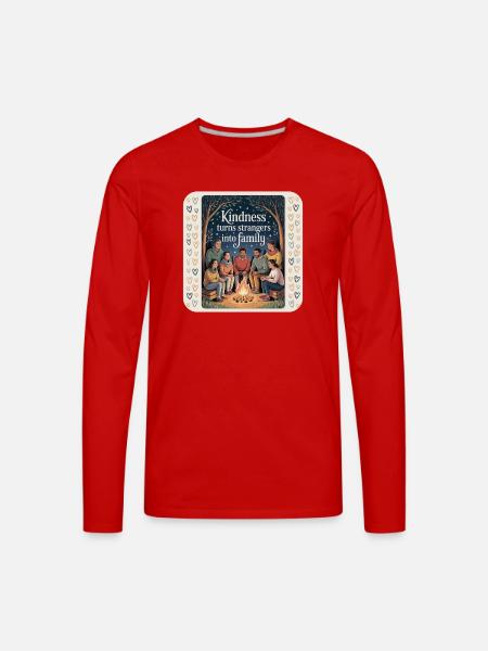 Kindness Celebrates Family Bonding - Men's Premium Long Sleeve T-Shirt - red