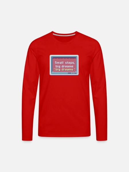 Small Steps Big Dreams Pixel - Men's Premium Long Sleeve T-Shirt - red