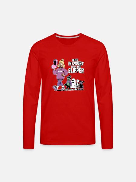 Minimal Slipper Mom - Men's Premium Long Sleeve T-Shirt - red