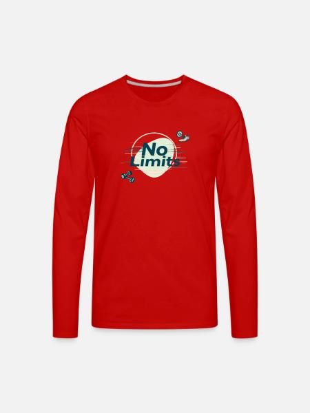 No Limits Fitness - Men's Premium Long Sleeve T-Shirt - red