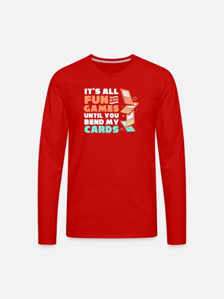 Trading Card Game Card Player - Men's Premium Long Sleeve T-Shirt - red