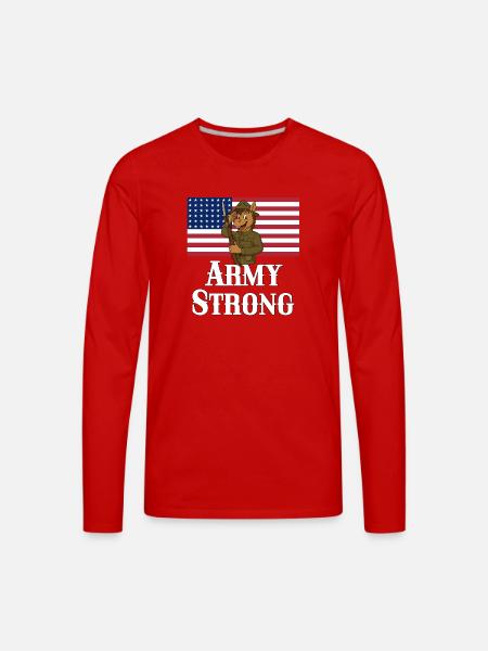 Patriotic Mule Soldier - Men's Premium Long Sleeve T-Shirt - red