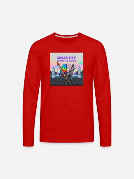 Brainbrush Neon: Creativity Unplugged - Men's Premium Long Sleeve T-Shirt - red