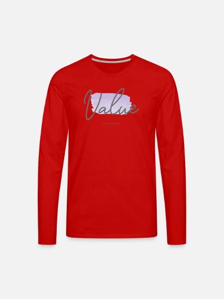 Value Yourself - Men's Premium Long Sleeve T-Shirt - red