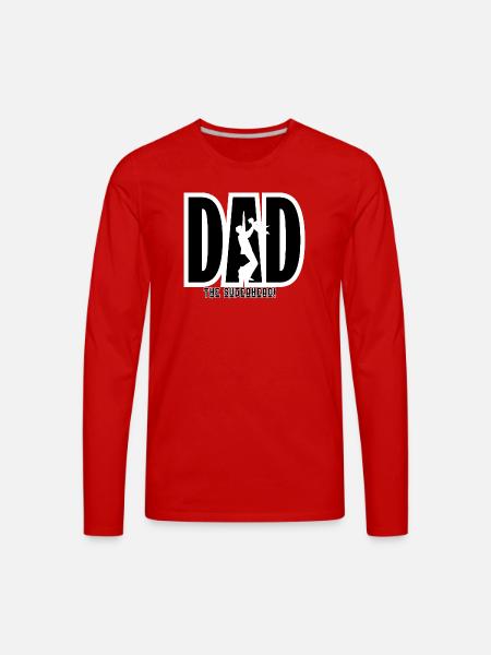 Dad Superhero Silhouette - Men's Premium Long Sleeve T-Shirt - red