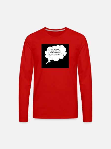 Romantic Thought Bubble Quote - Men's Premium Long Sleeve T-Shirt - red