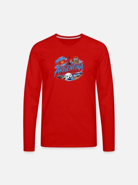 Sky Blue Glory - Men's Premium Long Sleeve T-Shirt - red