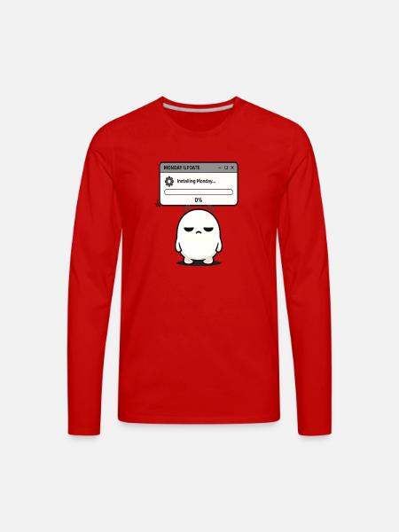 Monday Update Ghost: Low Progress - Men's Premium Long Sleeve T-Shirt - red