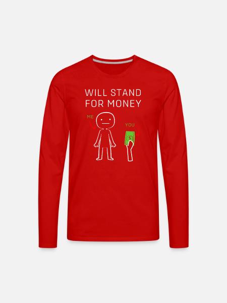 Funny Money Meme - Men's Premium Long Sleeve T-Shirt - red