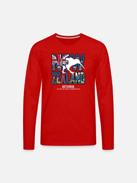 New_Zealand - Men's Premium Long Sleeve T-Shirt - red