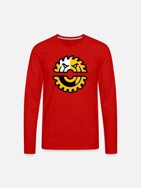 Circular Saw Mascot Logo - Men's Premium Long Sleeve T-Shirt - red