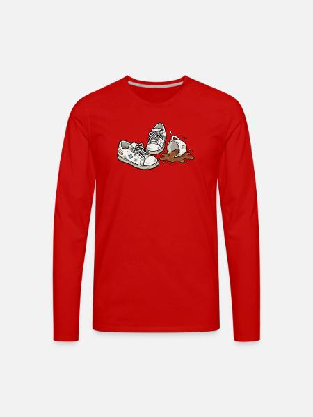 Coffee Spill Sneakers - Men's Premium Long Sleeve T-Shirt - red