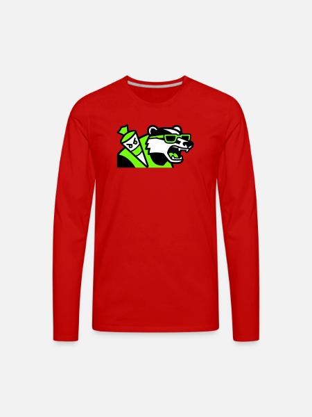 Badger School Cone Mascot - Men's Premium Long Sleeve T-Shirt - red