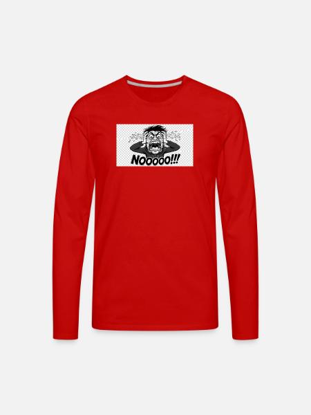 Noooo Scream Comic Style - Men's Premium Long Sleeve T-Shirt - red