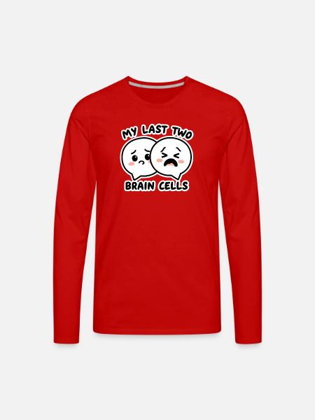 My Last Two Brain Cells - Men's Premium Long Sleeve T-Shirt - red