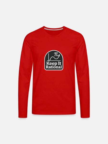Keep It Rational Patch - Men's Premium Long Sleeve T-Shirt - red