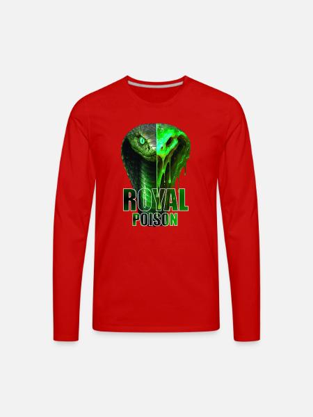 Royal Poison Serpent Split - Men's Premium Long Sleeve T-Shirt - red