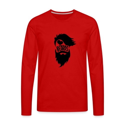 I Love Beards - Men's Premium Long Sleeve T-Shirt