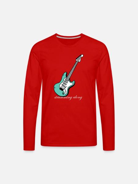 Strumming_Along - Men's Premium Long Sleeve T-Shirt - red