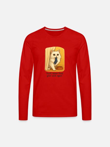 The Sock Thief - Men's Premium Long Sleeve T-Shirt - red