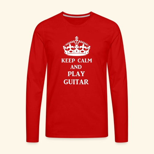 keep calm play guitar wht - Men's Premium Long Sleeve T-Shirt