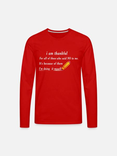 THANKFUL - Men's Premium Long Sleeve T-Shirt - red