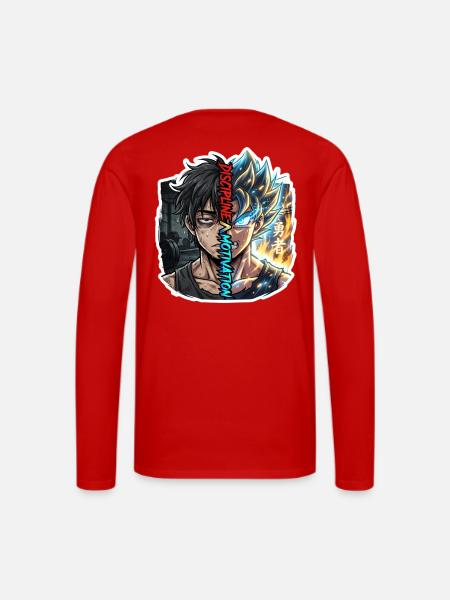 Dual Neon Warrior Split - Men's Premium Long Sleeve T-Shirt - red