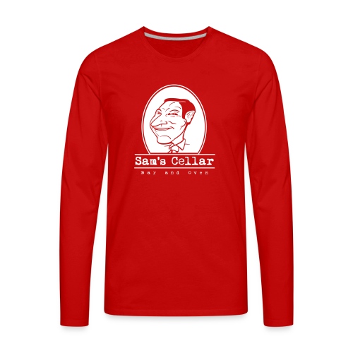 SamsCellar_White-logo - Men's Premium Long Sleeve T-Shirt