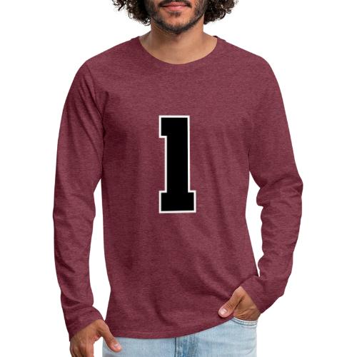 Varsity Number 1 Athletic Style - Men's Premium Long Sleeve T-Shirt