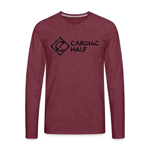 Cardiac Half Black Logo - Men's Premium Long Sleeve T-Shirt