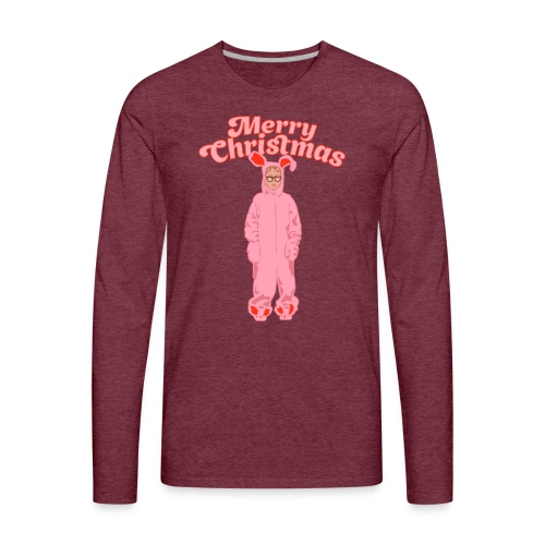 Deranged Pink Bunny Costume Merry Christmas - Men's Premium Long Sleeve T-Shirt