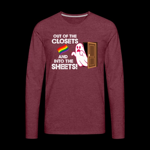 Out of the Closets Pride Ghost - Men's Premium Long Sleeve T-Shirt