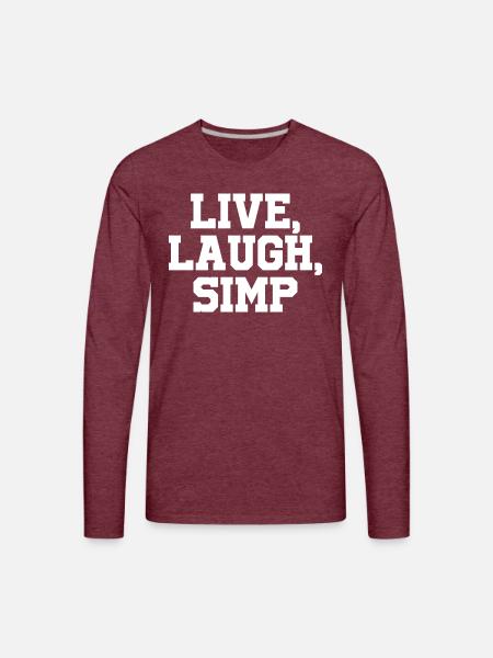 Live Laugh - Men's Premium Long Sleeve T-Shirt - heather burgundy